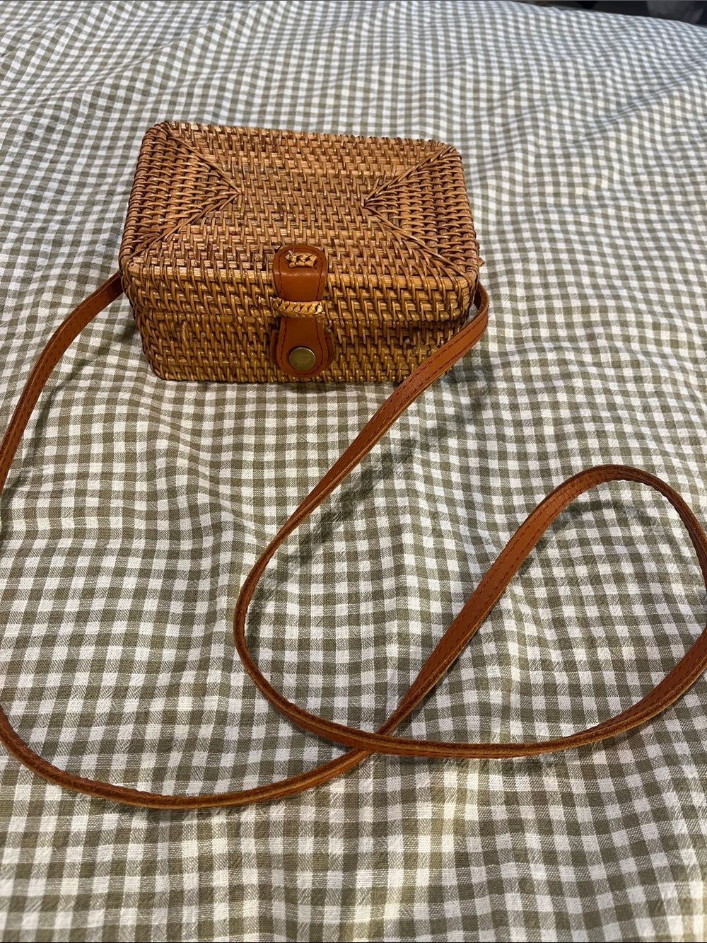 Rattan Picnic Crossbody Bag